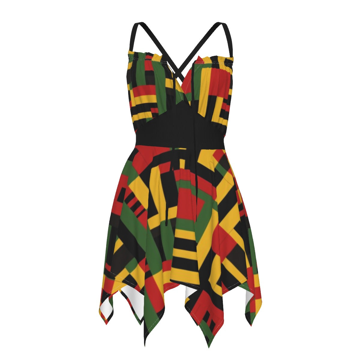 African Kente Print Summer Beach Dress | Cultural African Print Dress, Plus Size Kente Cloth Summer Dress