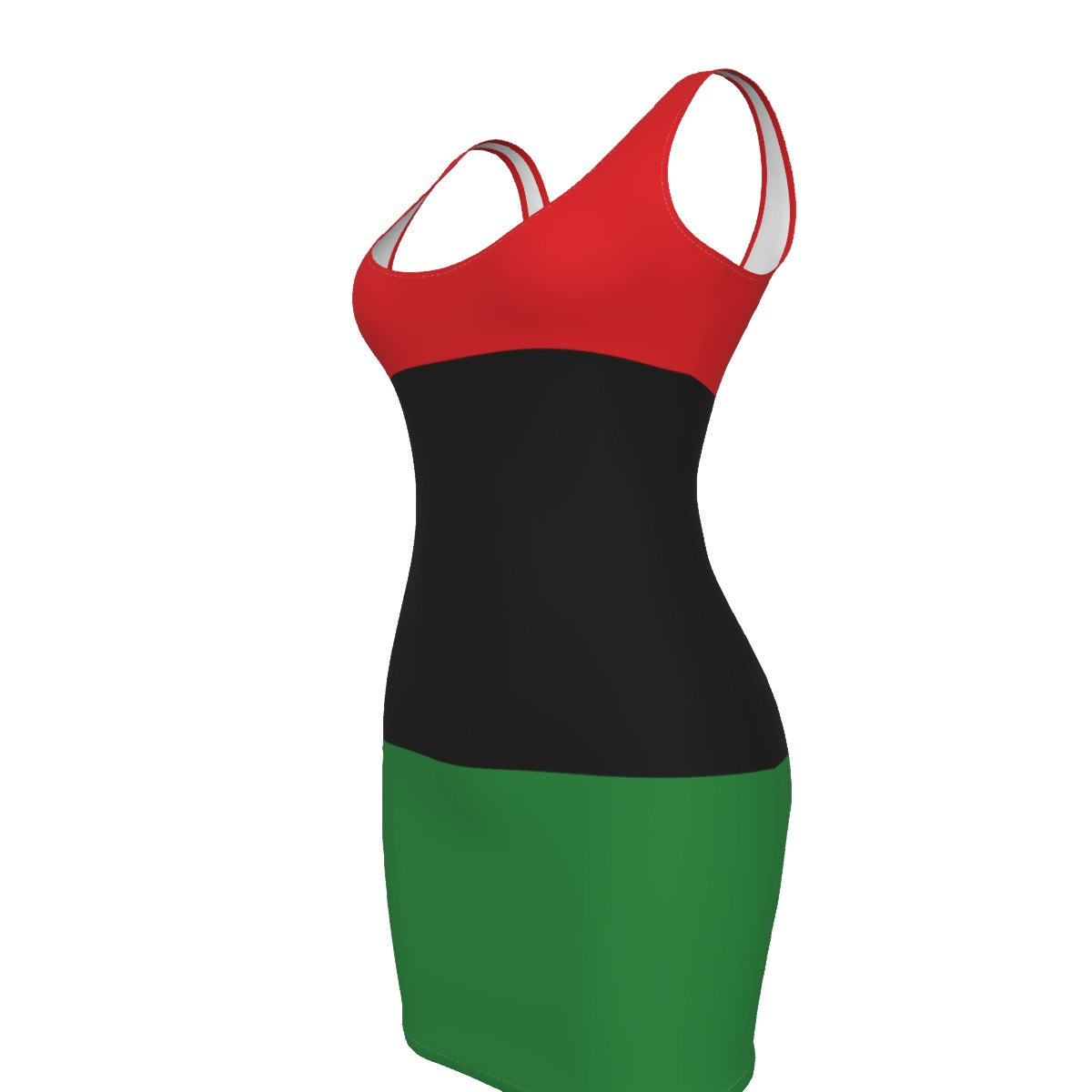 Pan African Bodycon Womens Dress, Red Black Green Dress, Afrocentric Womens Fashion, Plus Size Body Hugging Apparel