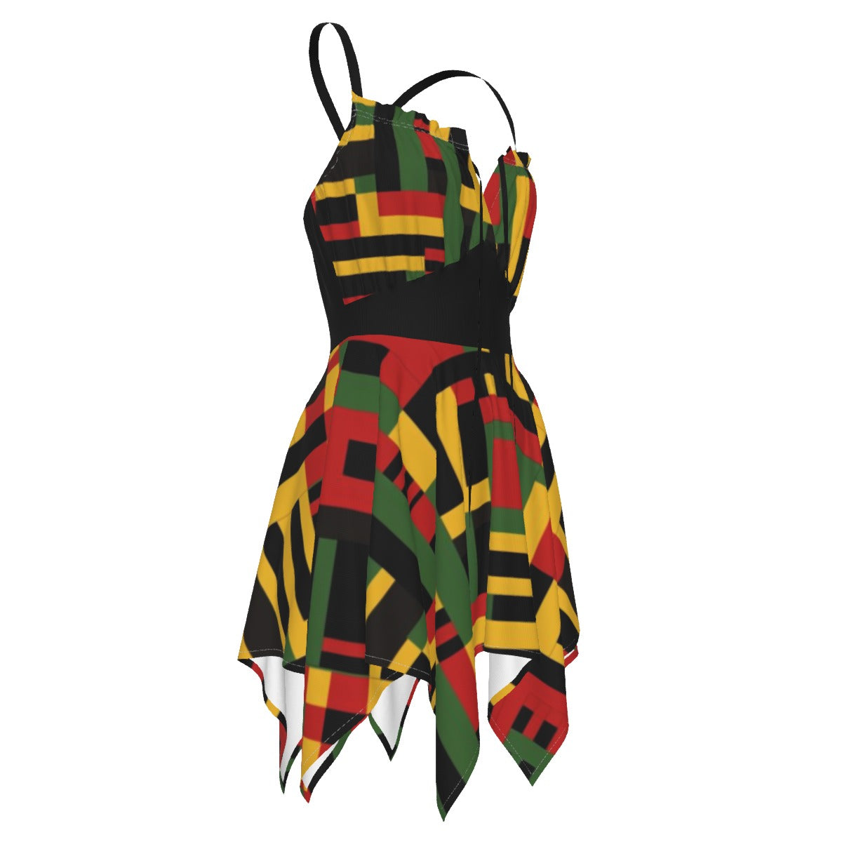 African Kente Print Summer Beach Dress | Cultural African Print Dress, Plus Size Kente Cloth Summer Dress