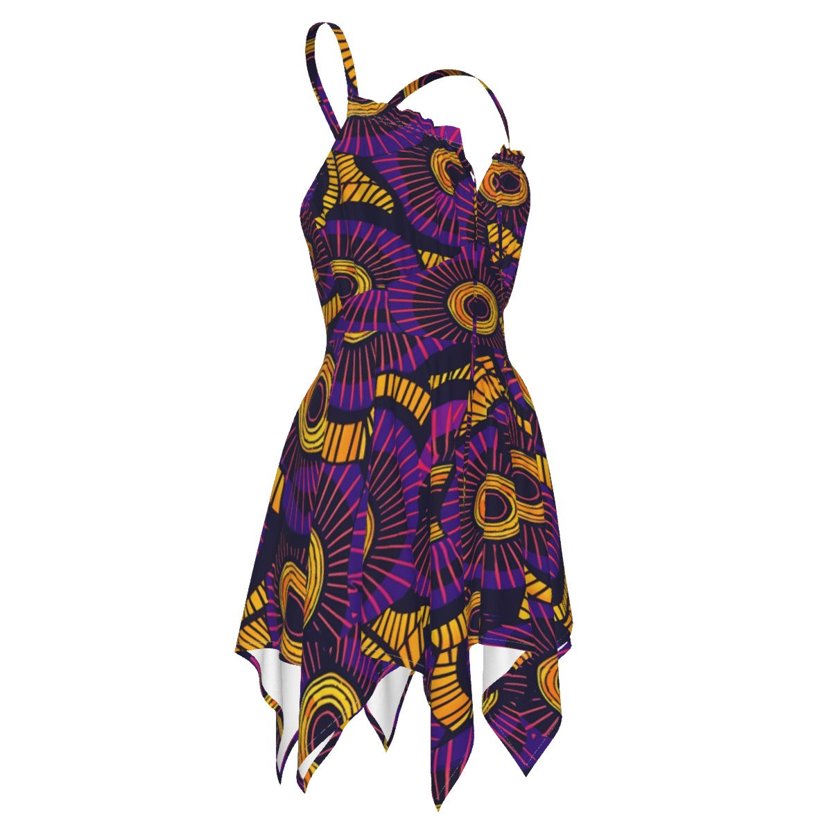 Purple and Orange Ankara Bodycon Dress, Plus Size African Print Dress