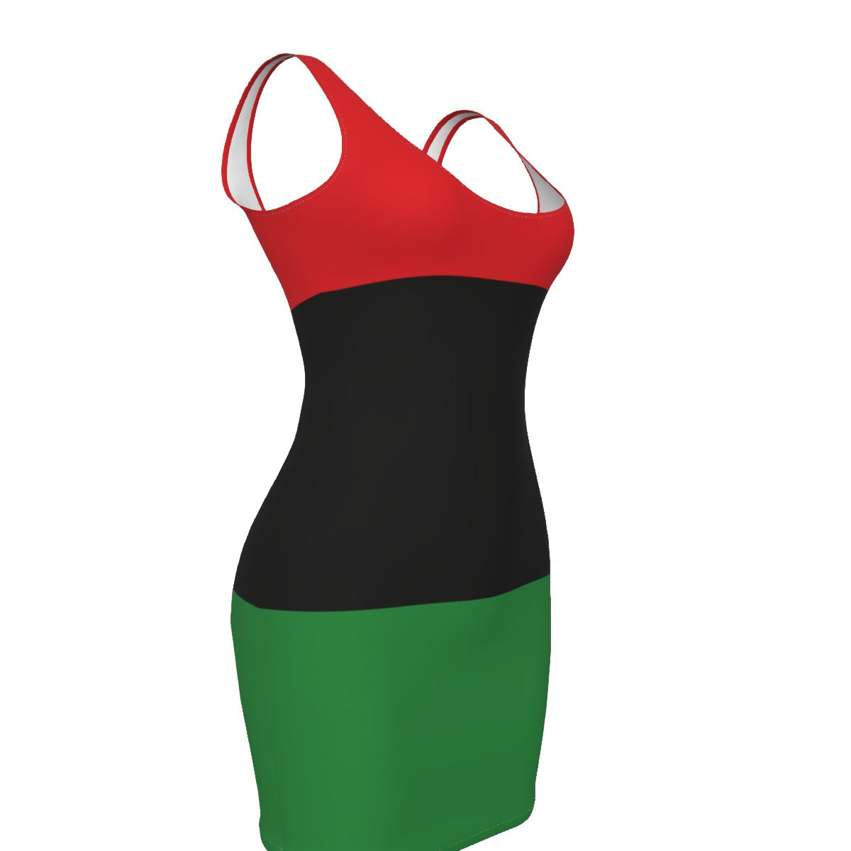 Pan African Bodycon Womens Dress, Red Black Green Dress, Afrocentric Womens Fashion, Plus Size Body Hugging Apparel