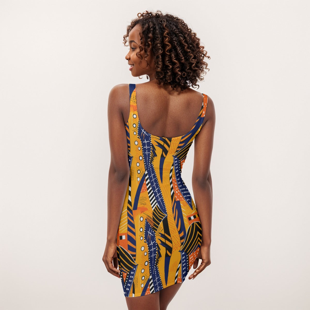 Kente Cloth Print Bodycon Dress, Plus Size African Print Dress, Ghanaian Print Dress