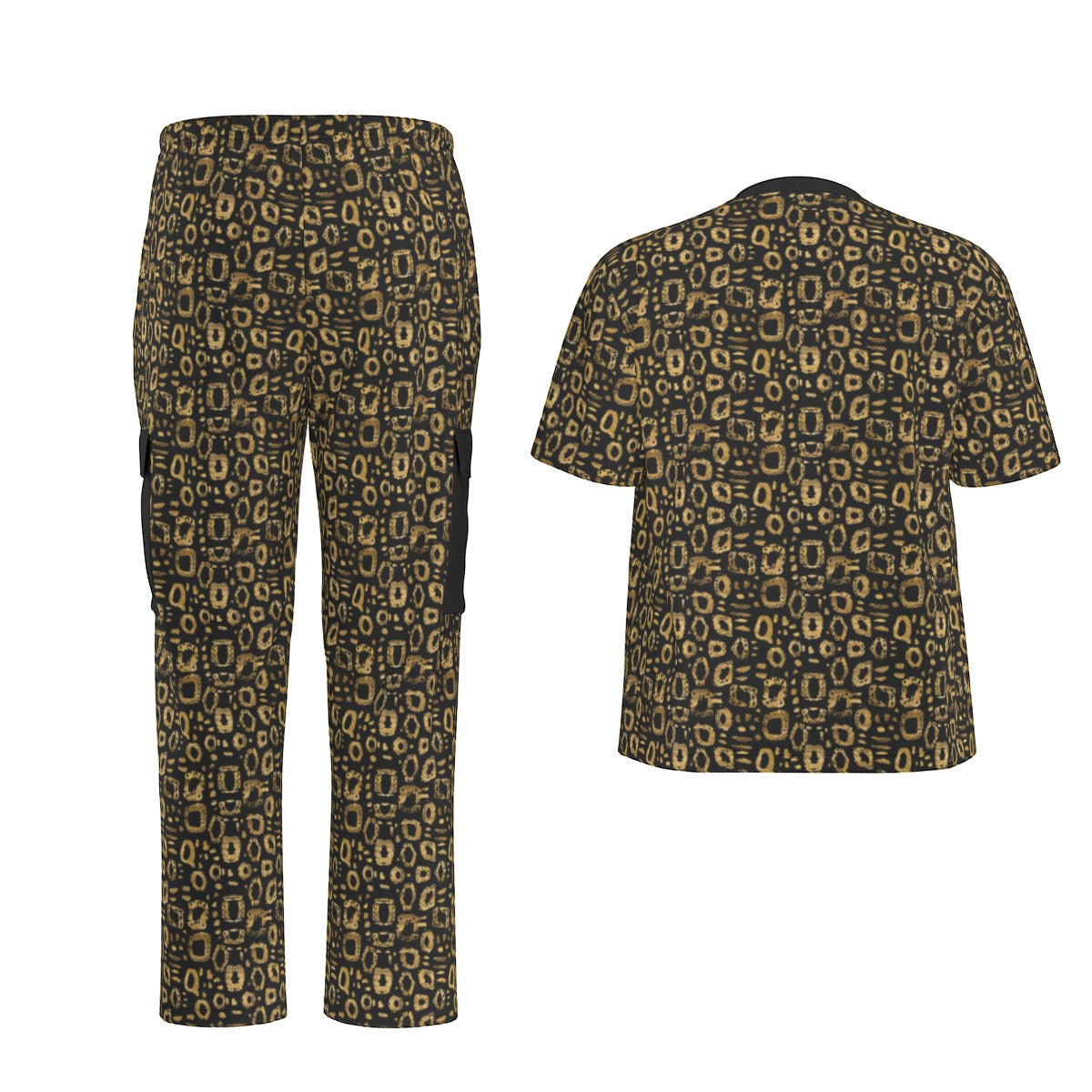 xotic Leopard Print Unisex Scrub Set, Durable Birdseye Fabric Medical Uniform