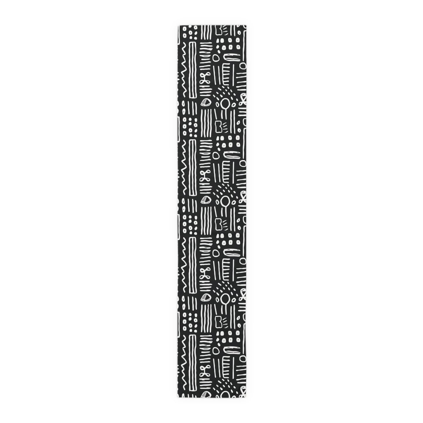 Black & White African Mud Cloth Print Table Runner