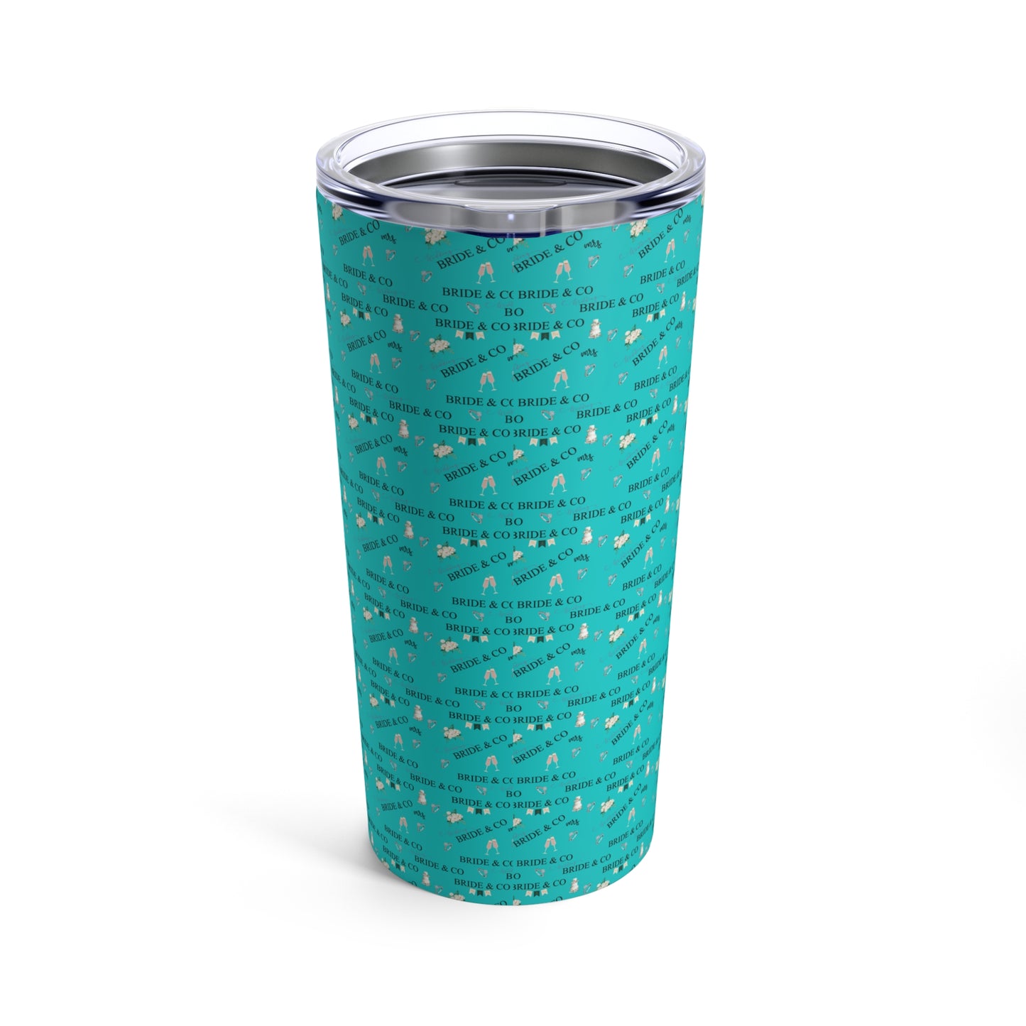 Robins Egg Blue Bride & Co 20oz Stainless Steel Travel Tumbler, Elegant Bride Vacuum-Insulated Reusable Cup