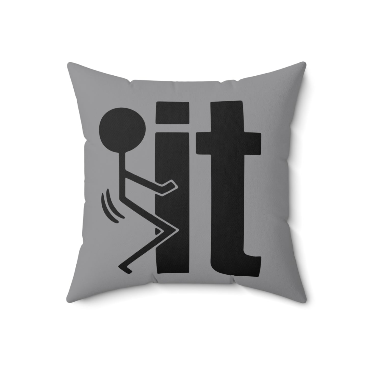 Fuck It Stick Figure Square Pillow, Sarcastic Novelty Home Decor