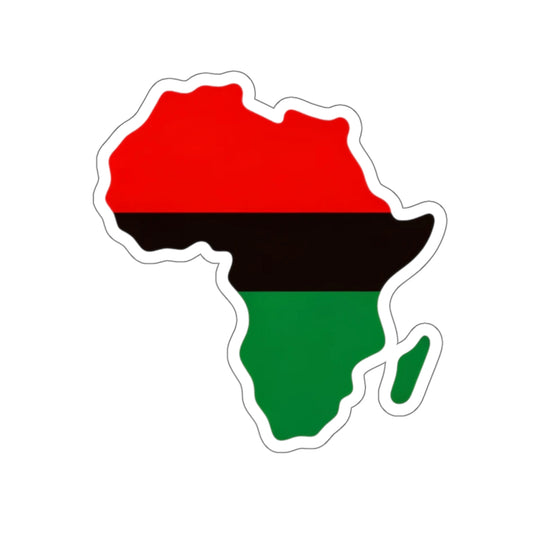 Africa Map Vinyl Sticker, Red Black Green Decal, Garvey Pan African Decor