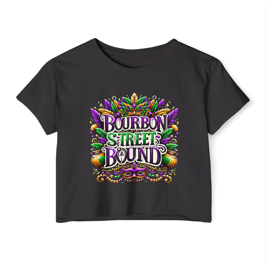 Mardi Gras Halter Women's Crop Top, Bourbon Street Apparel, New Orleans Party Wear