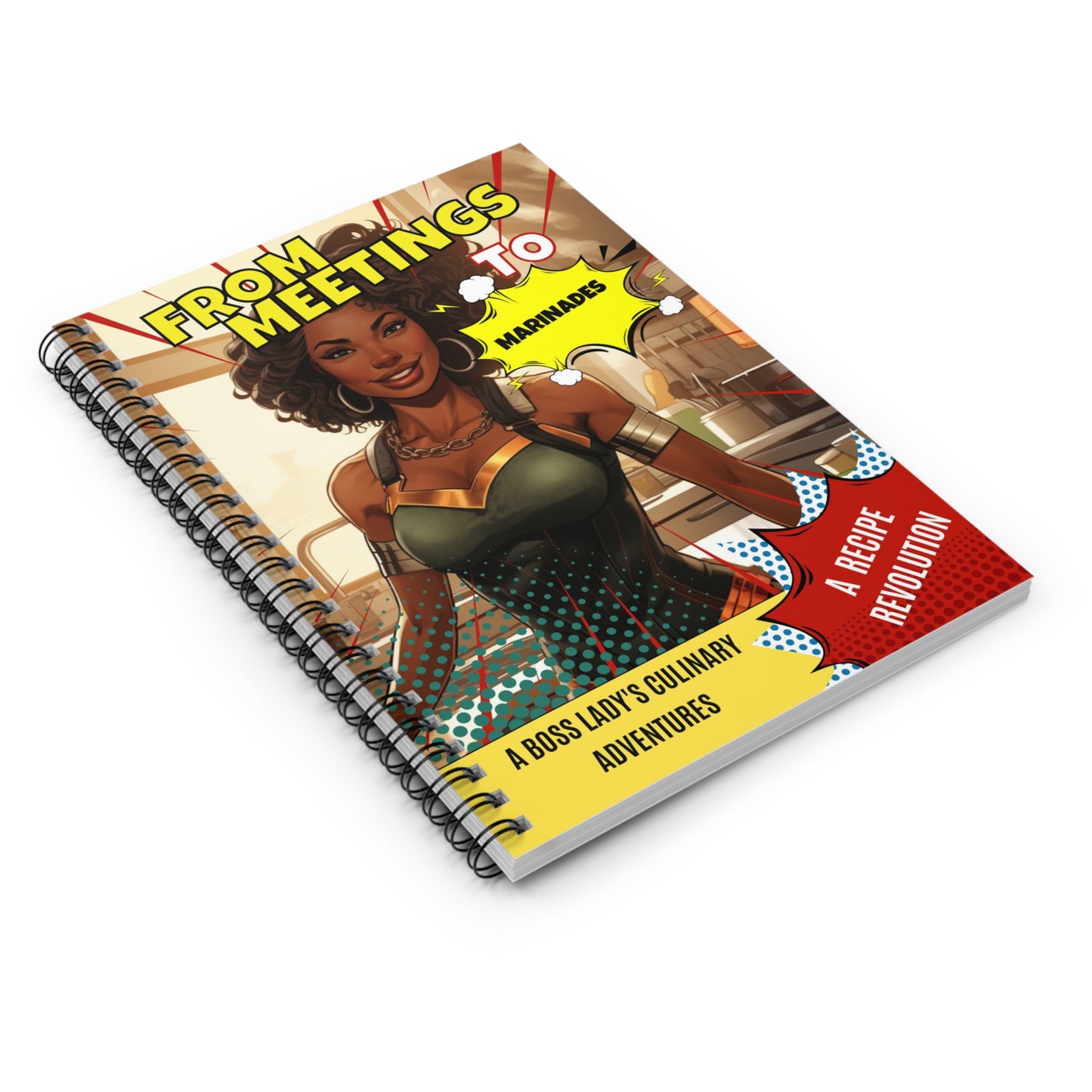 Black Boss Woman CEO Superhero Recipe Notebook, Black Woman Superhero Notebook