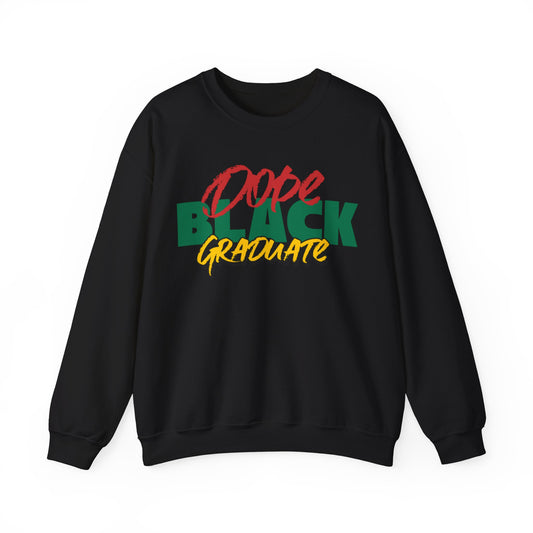 Dope Black Graduate Unisex Crewneck Sweater, Black Educated Human Fall Fashion, Class Of 2024 Sweater