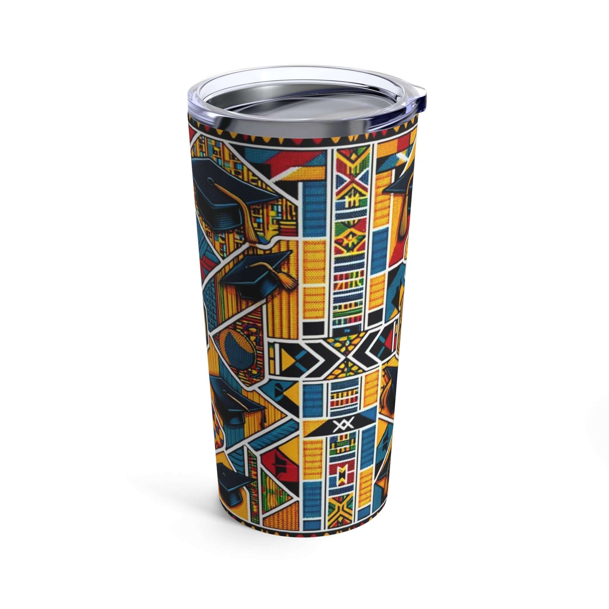 African Kente Cloth Print Class of 2024 20 Oz Tumbler, Tribal Print Senior Graduation Gift