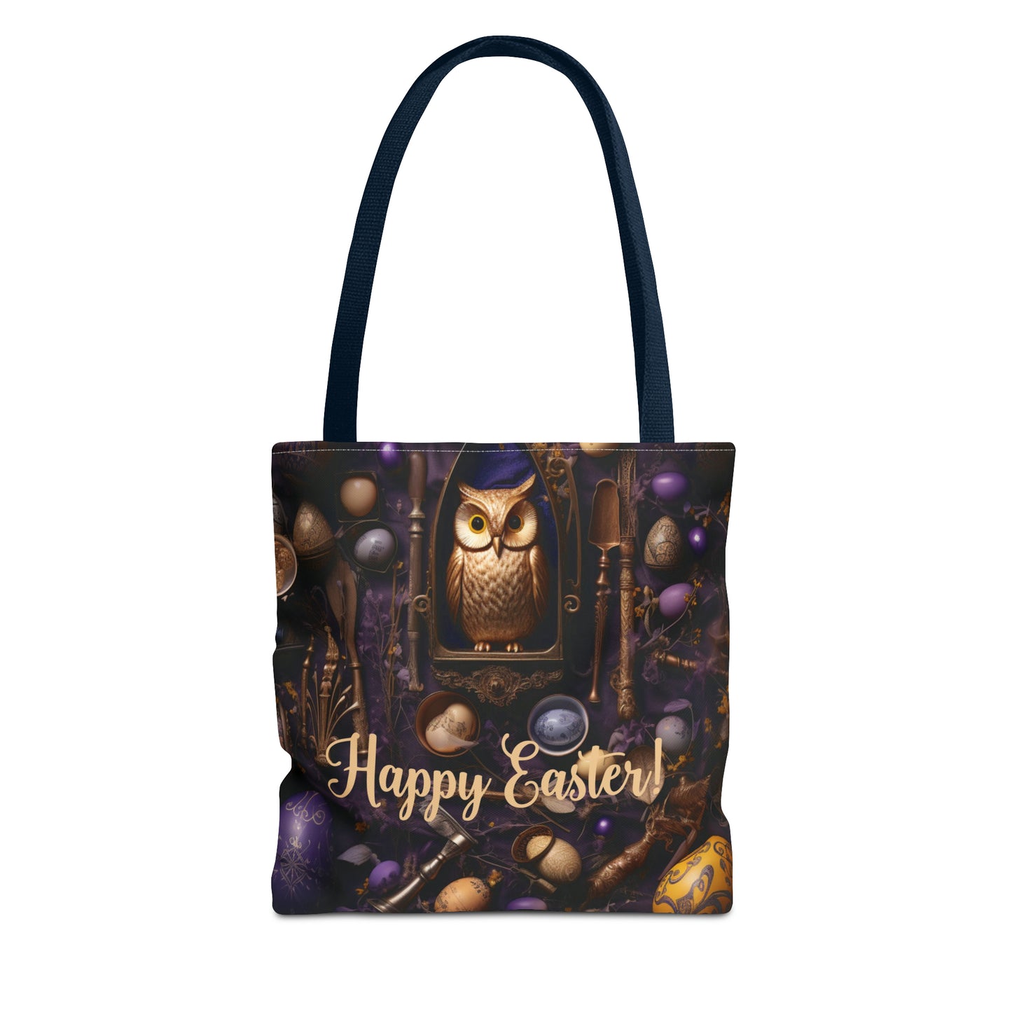 Enchanted Owl Easter Tote Bag - Durable Spun Polyester with Vintage Charm