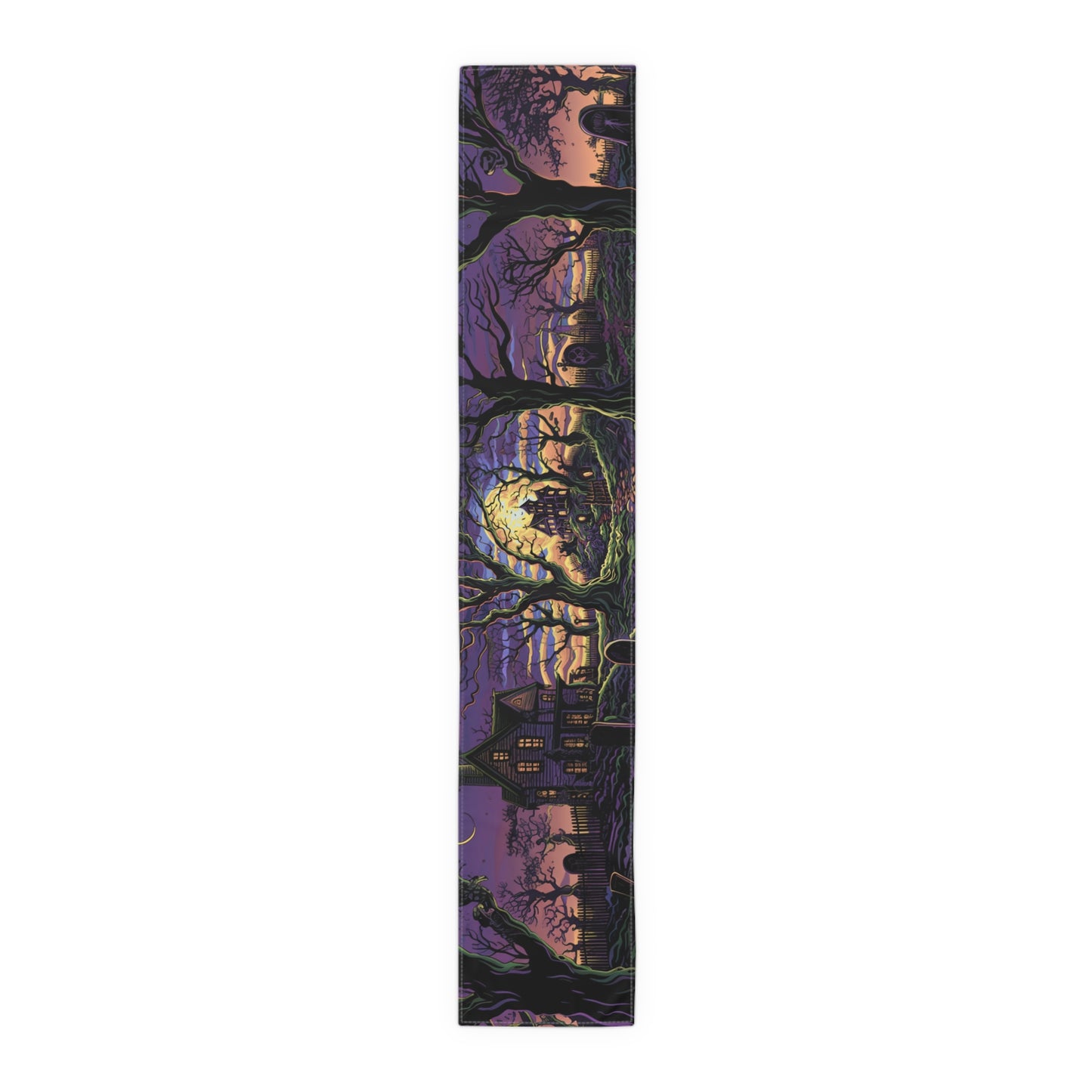 Halloween Table Runner, Haunted House & Graveyard Designs