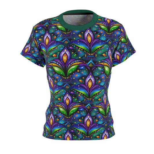 Mardi Gras Fantasy Drops Women's T-shirt,  Stained glass effect Shirt