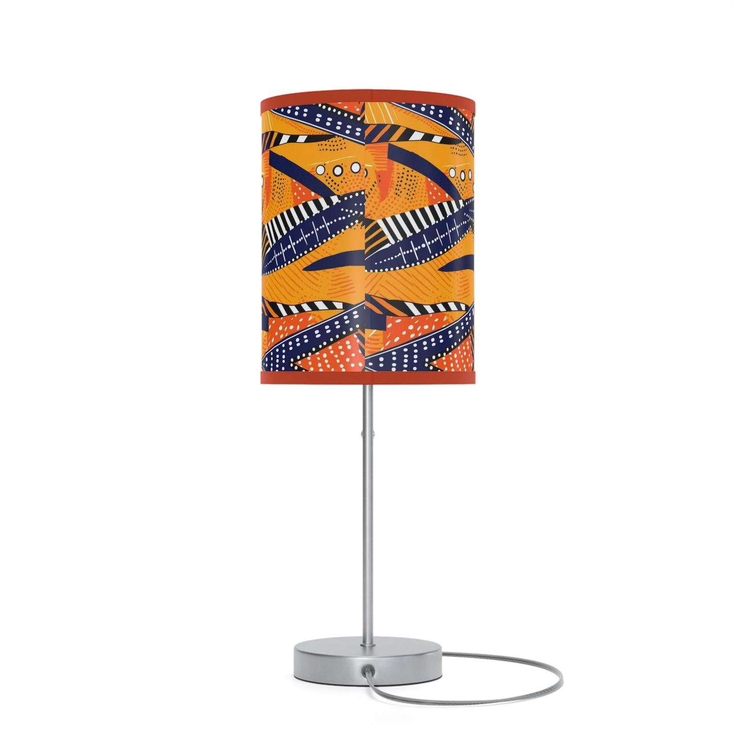 African Kente Print Table Lamp, Multicolor Mudcloth Design Lighting