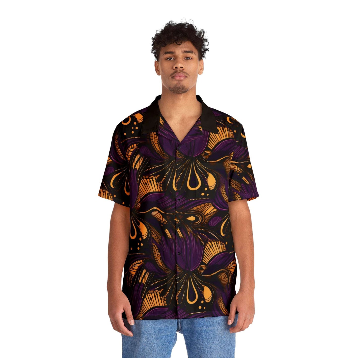 African Print Ankara Button Up Shirt, Ankara Print Men's Button Up Shirt