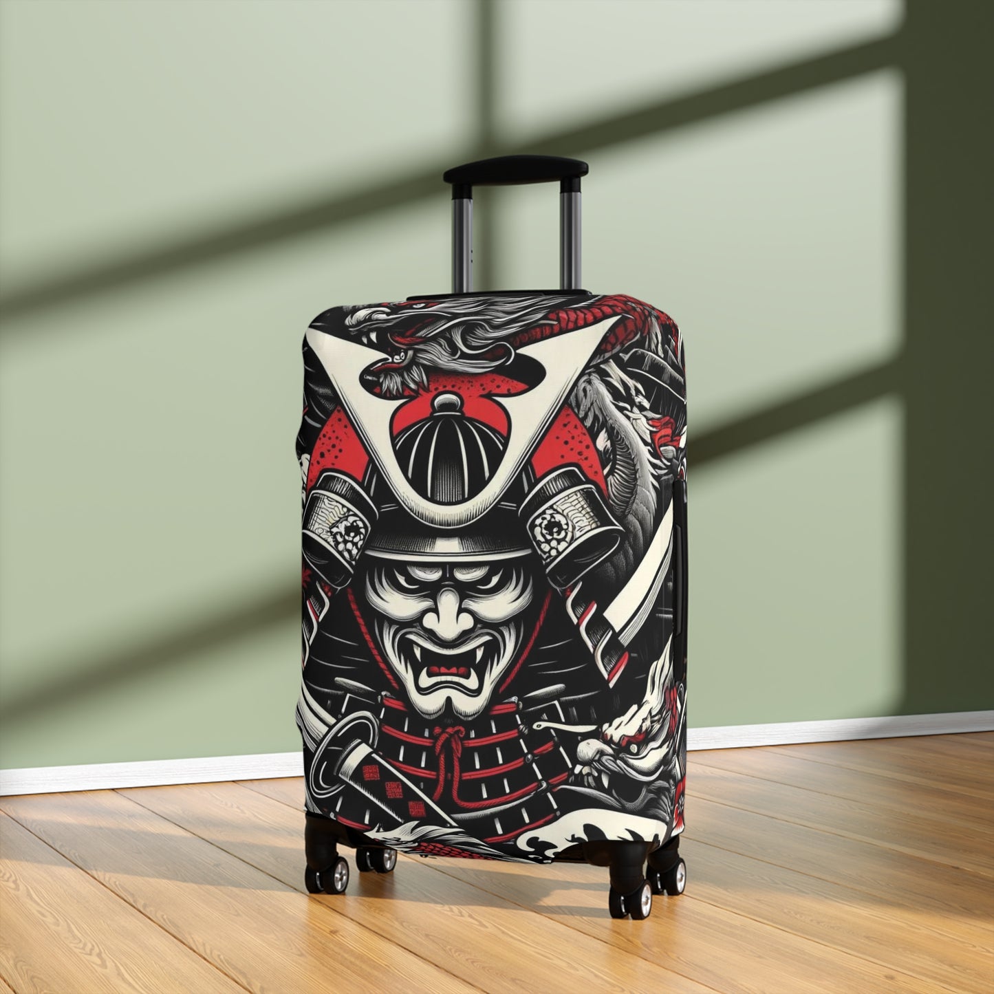 Samurai Warrior Luggage Cover, Japanese Art Design,Travel Protector