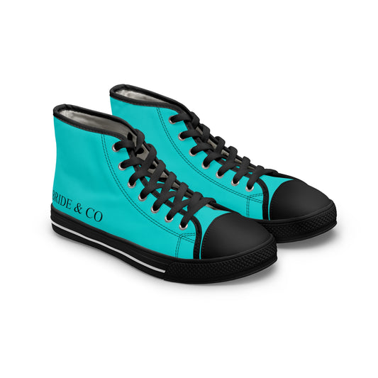 Robins Egg Blue Bridal Hi-Top Women's Shoes, Tiffany Blue Wedding Fashion