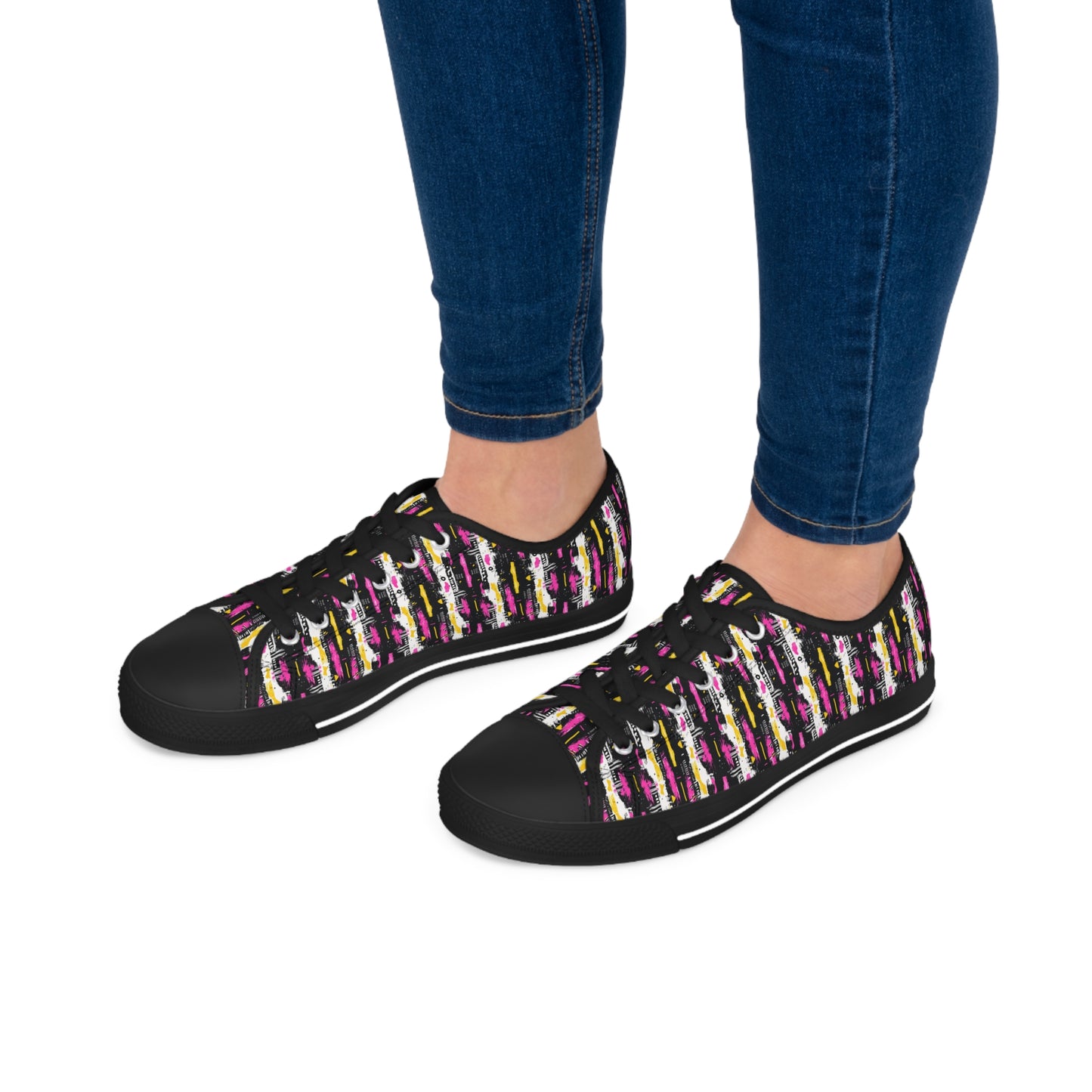 Women's Abstract Print Sneakers, Artistic Footwear