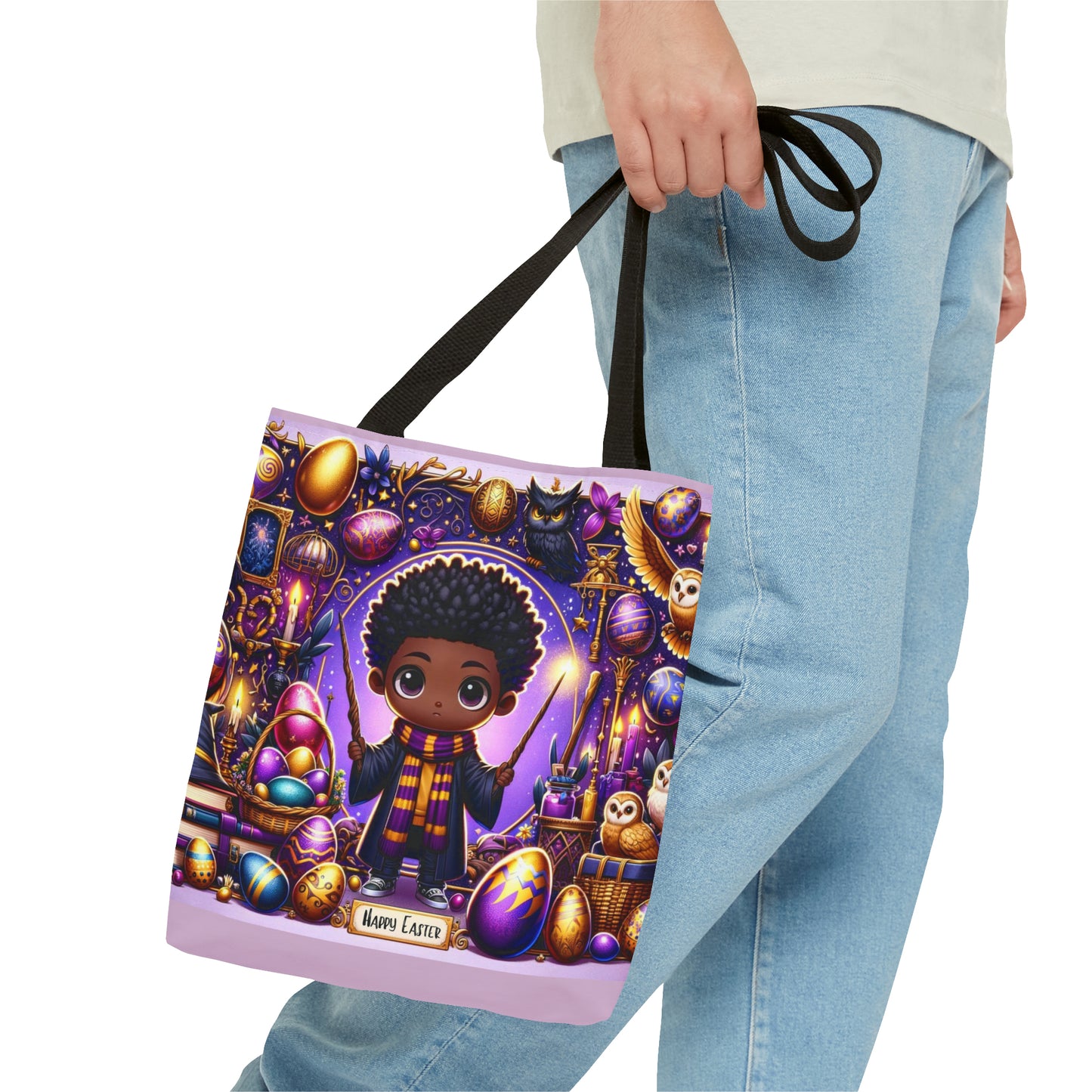 Easter Tote Bag for Wizardry Fans, AfroCentric Easter Bag, Easter Fantasy Wizardry Tote Bag,