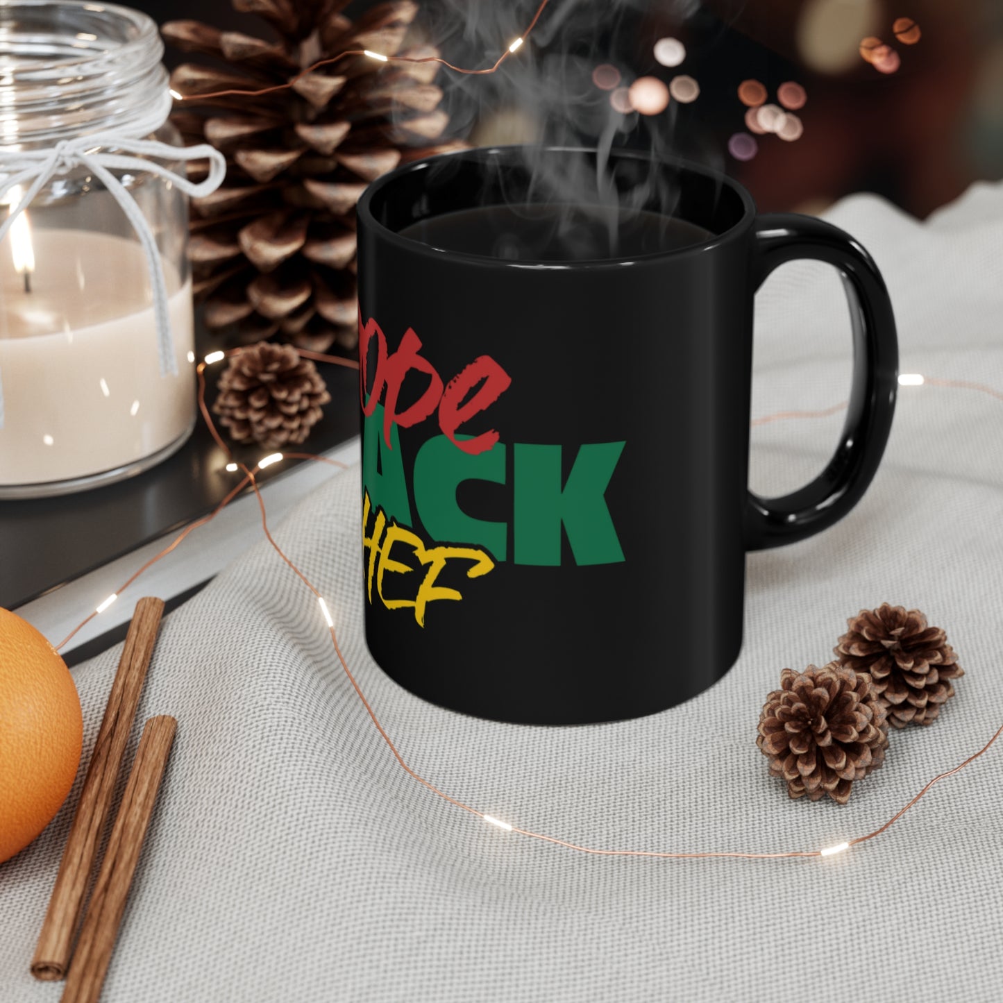 Dope Black Cook Black Ceramic 11Oz Coffee or Tea Mug, Black Foodie Coffee Cup, Chef Pride Cup