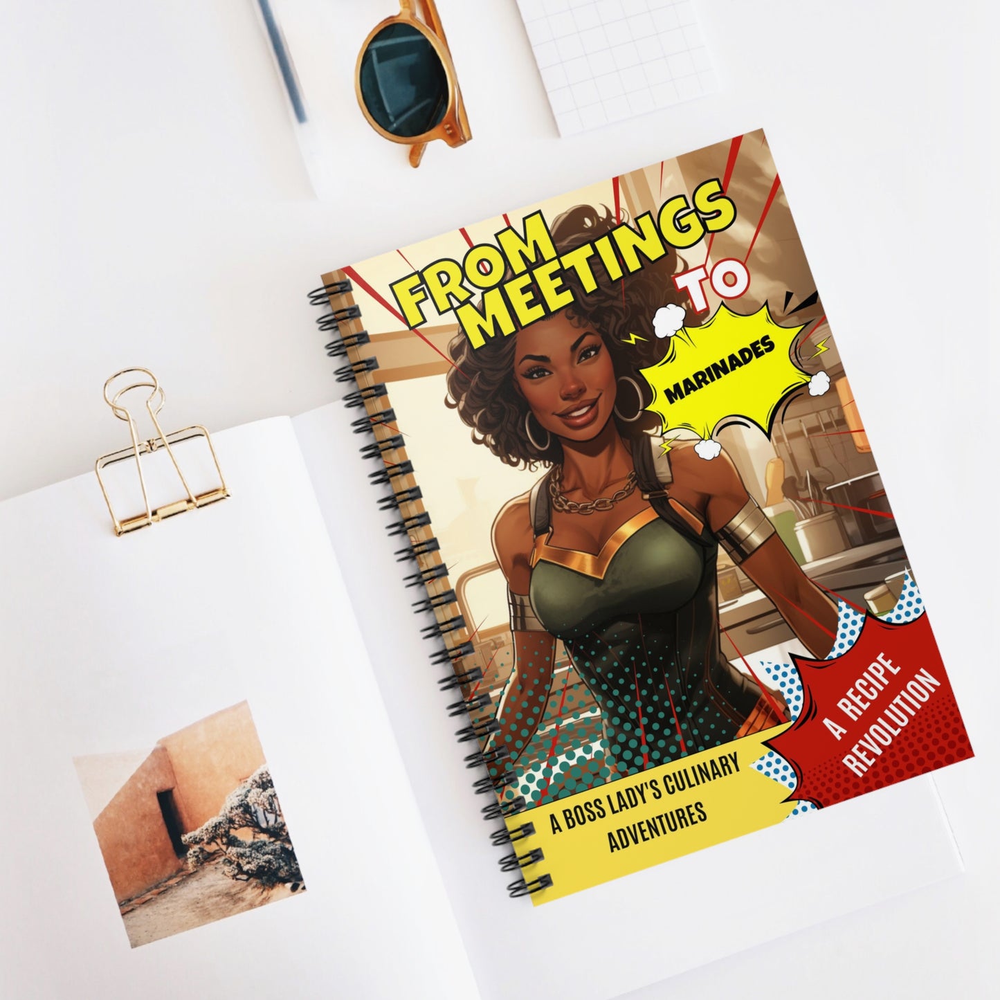 Black Boss Woman CEO Superhero Recipe Notebook, Black Woman Superhero Notebook