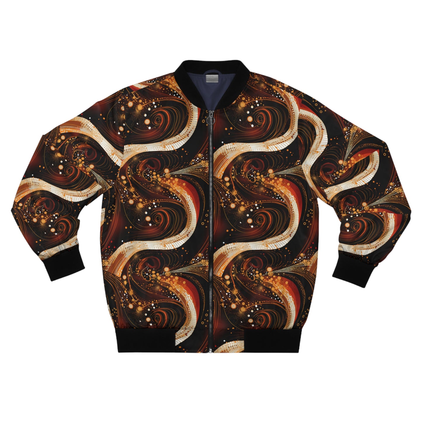 Black & Gold African Print Men's Bomber Jacket