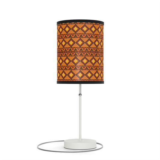 Orange & Black African Pattern Table Lamp Stand