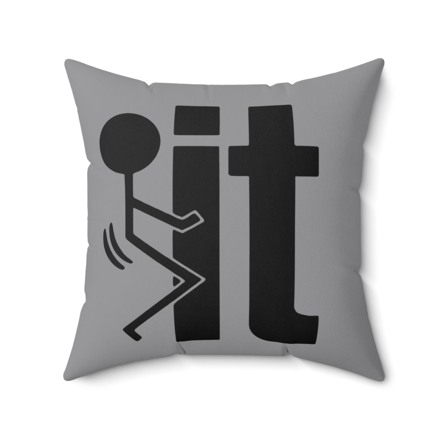 Fuck It Stick Figure Square Pillow, Sarcastic Novelty Home Decor