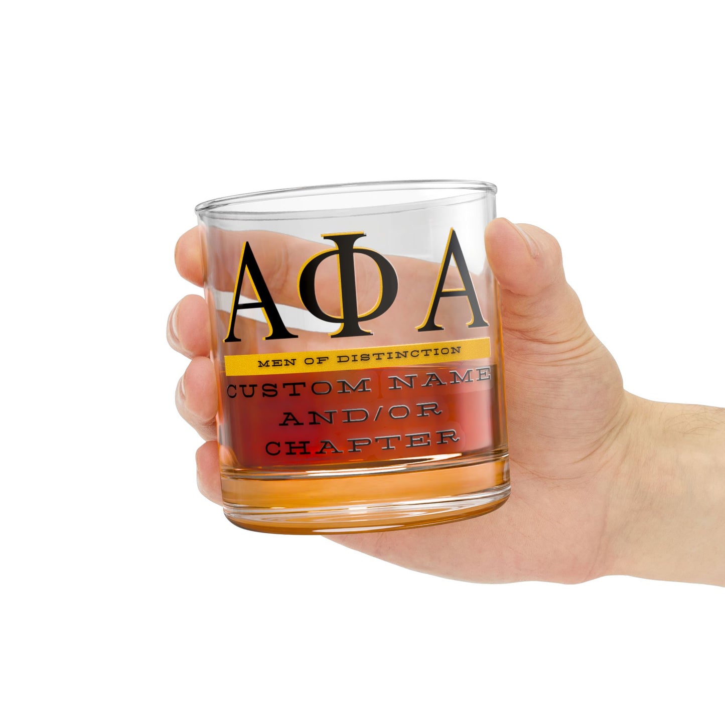 Custom Alpha Phi Alpha Whiskey Glasses - Personalized Fraternity Gift