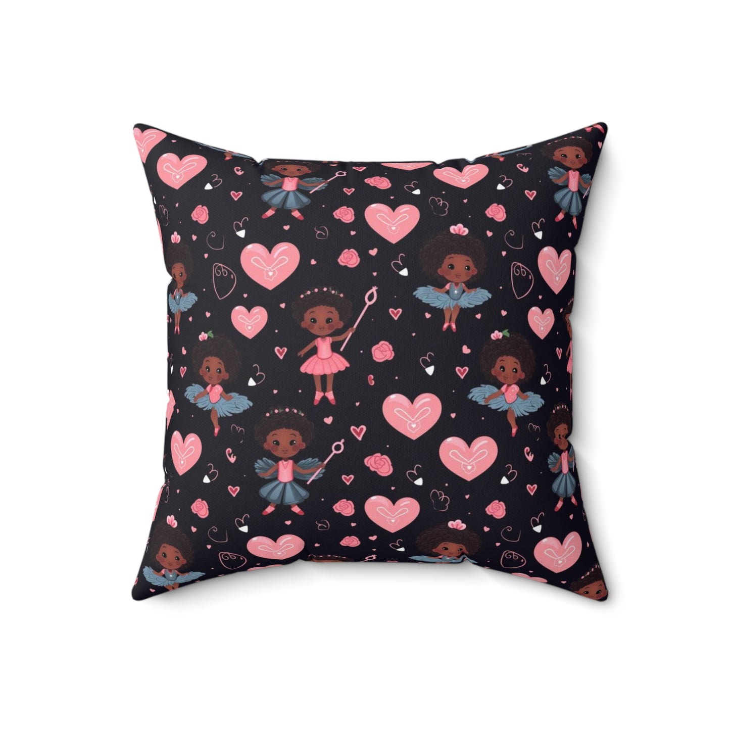 Black Girl Magic Valentines Day Decorative Pillow, Cupid Themed Festive Pillow