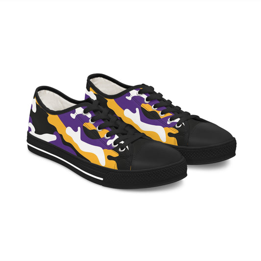 Los Angeles Lakers Camo Inspired Women's Low Top Sneakers