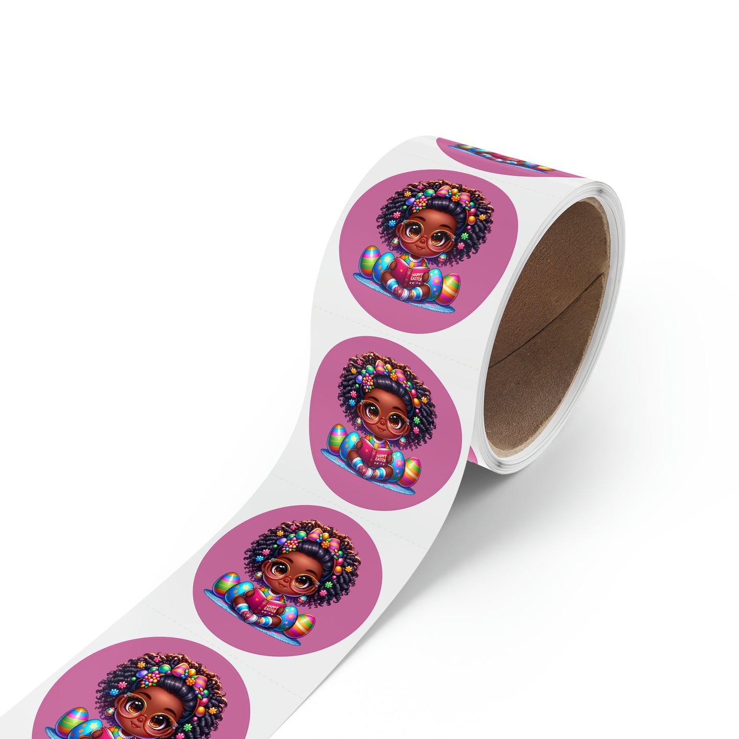 Black Girl Magic Easter Sticker Roll, Bulk Easter Basket Stickers For Black Girls