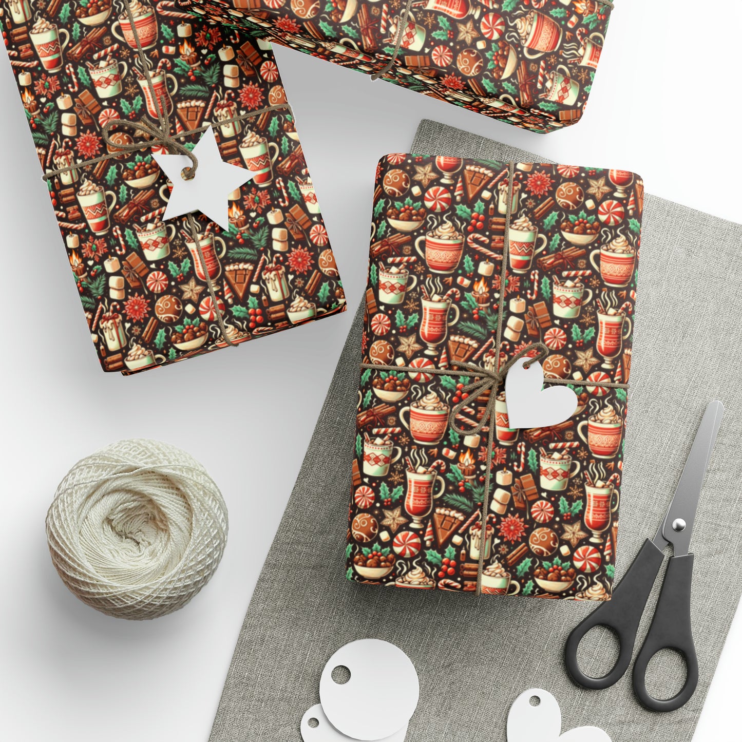 Espresso Themed Christmas Wrapping Paper, Caffeine Wrapping Paper