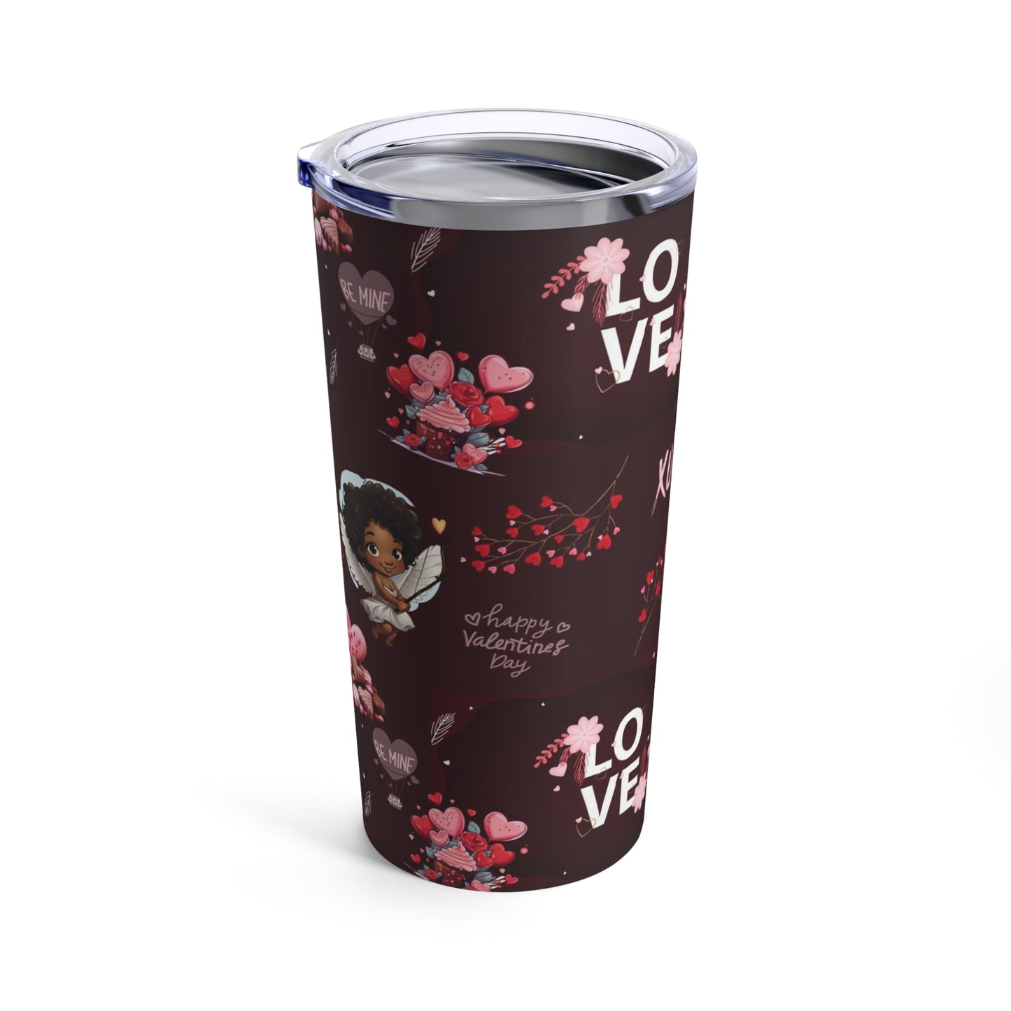 Cupid Themed Valentine's Day 20 oz Tumbler, Love Themed Reusable Cup