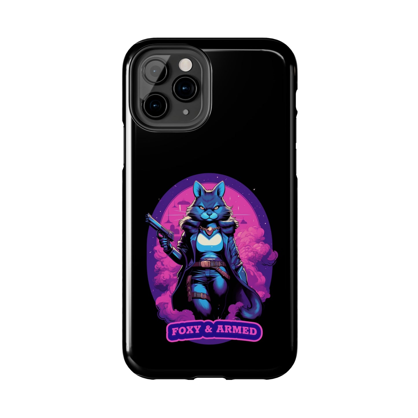 Foxy & Armed Tactical Lady Fox iPhone Case, Impact Resistant Pew Pew Lover's Phone Case