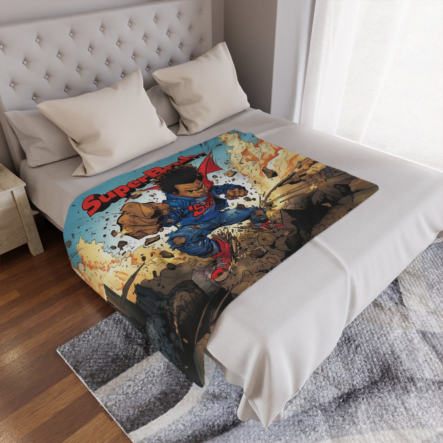 Super Bruh Microfiber Blanket for Kids, Hero-Themed Ultra-Soft Fleece Blanket, 3 Sizes