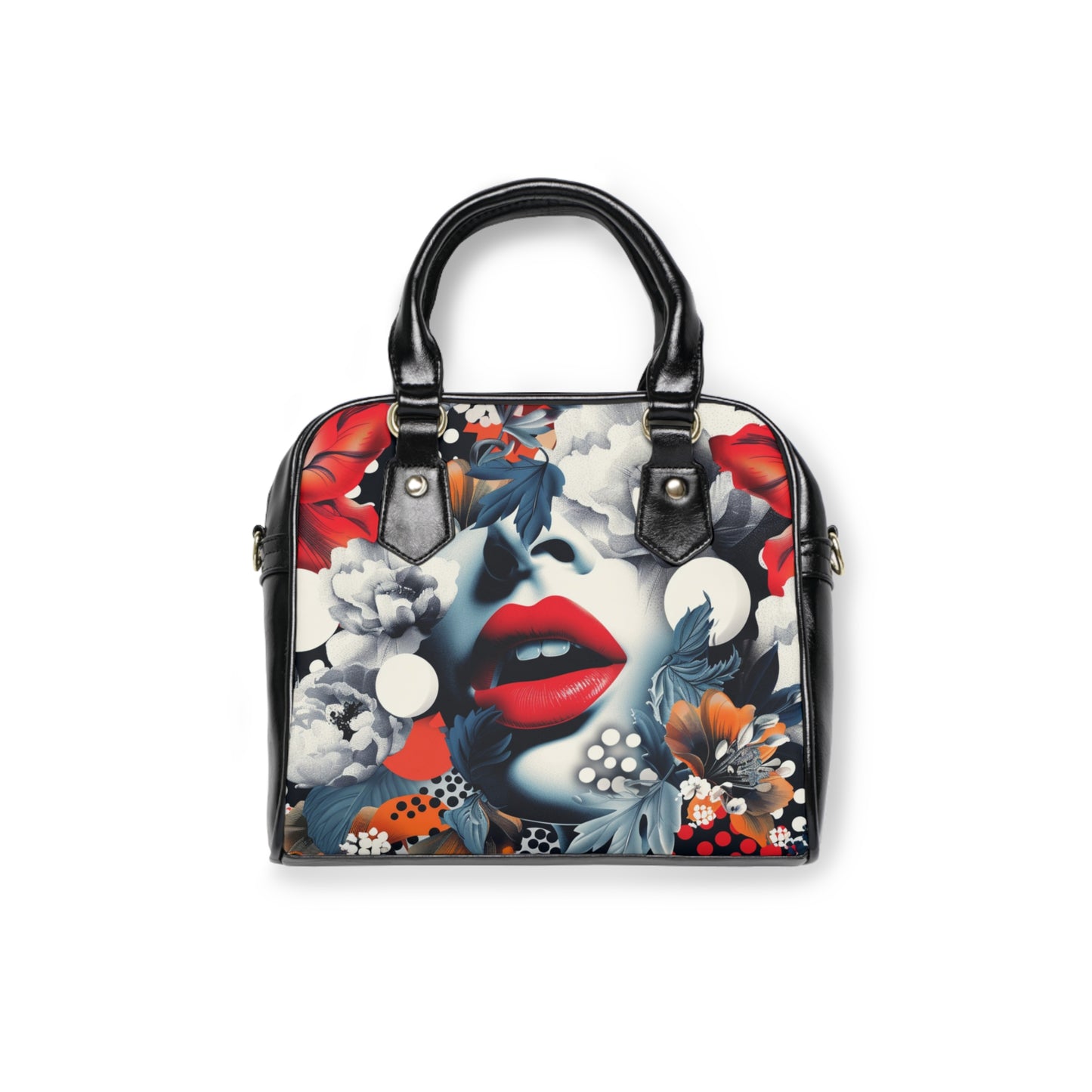 Artistic Floral & Polka Dot Purse, Gift For Fashion Forward Artist