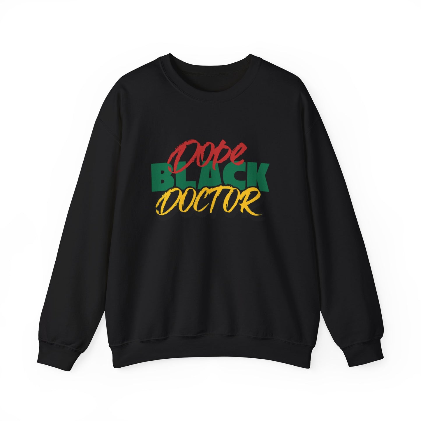 Dope Black Doctor Unisex Crewneck Sweater, Black Physician Fall Fashion