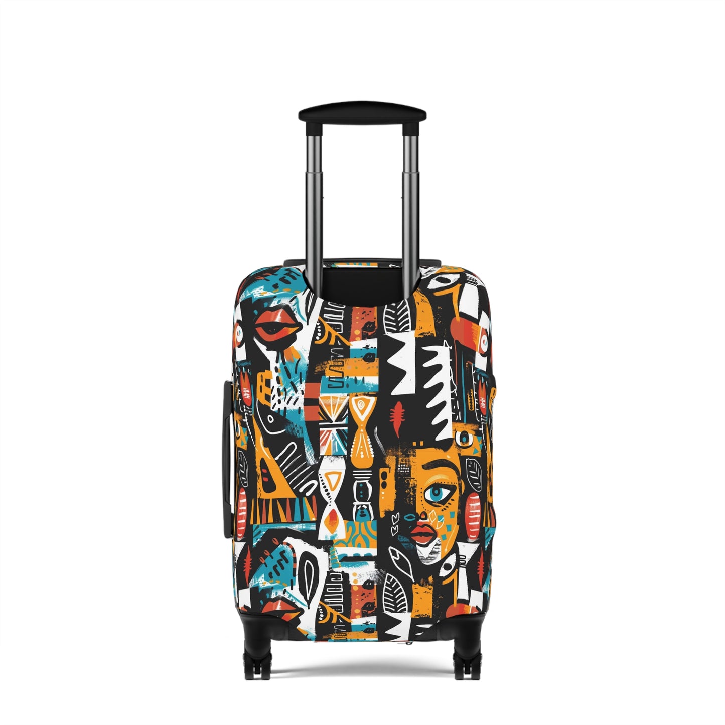 African Tribal Art Luggage Cover, Ethnic Print Suitcase Protector