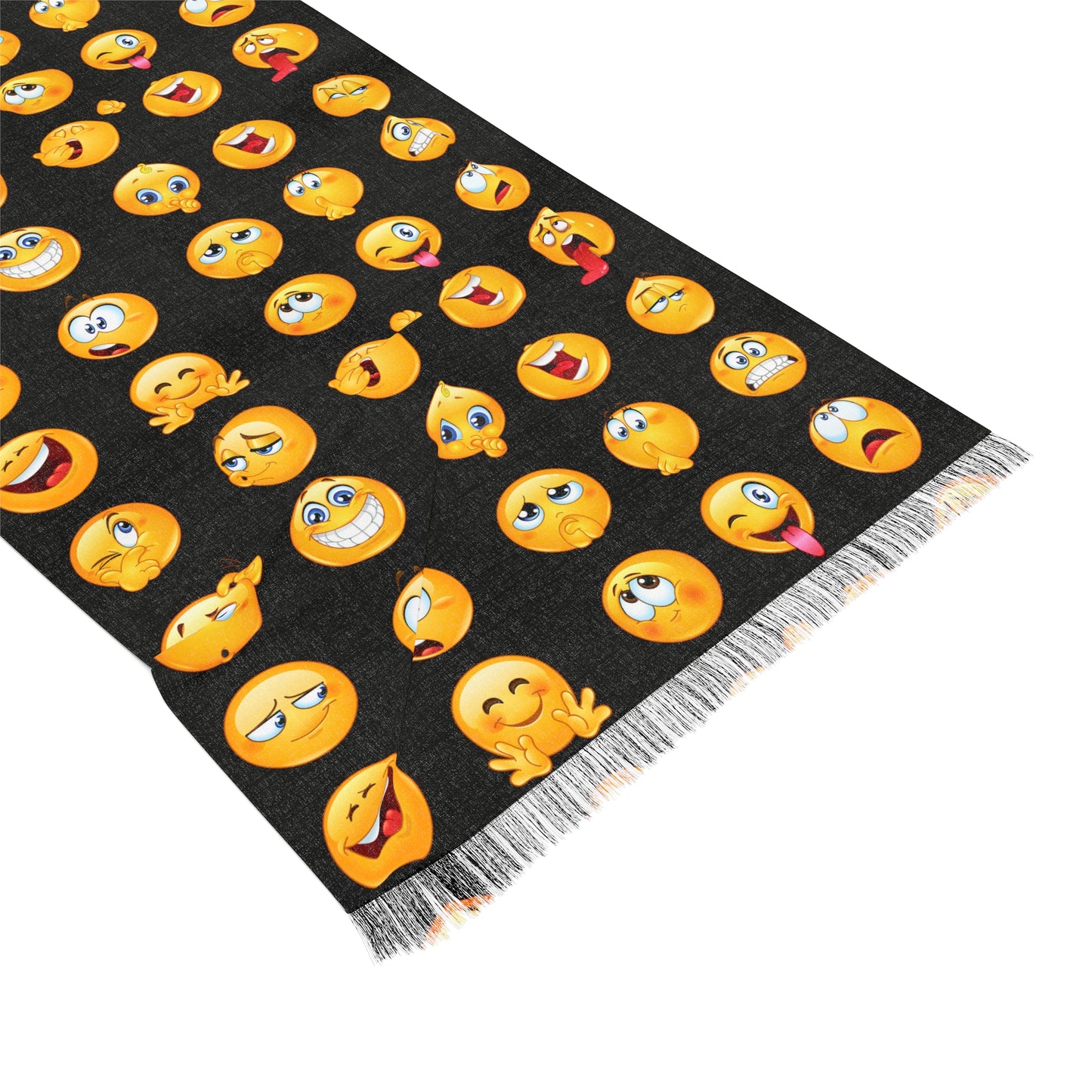 Emoji Emoticon Pattern Print Light Weight Scarf, Beach Cover Up,  Or Sarong