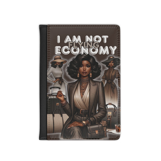 Black Women's First Class Passport Cover  Not flying Economy Travel Statement, Chic First Class Passport Cover