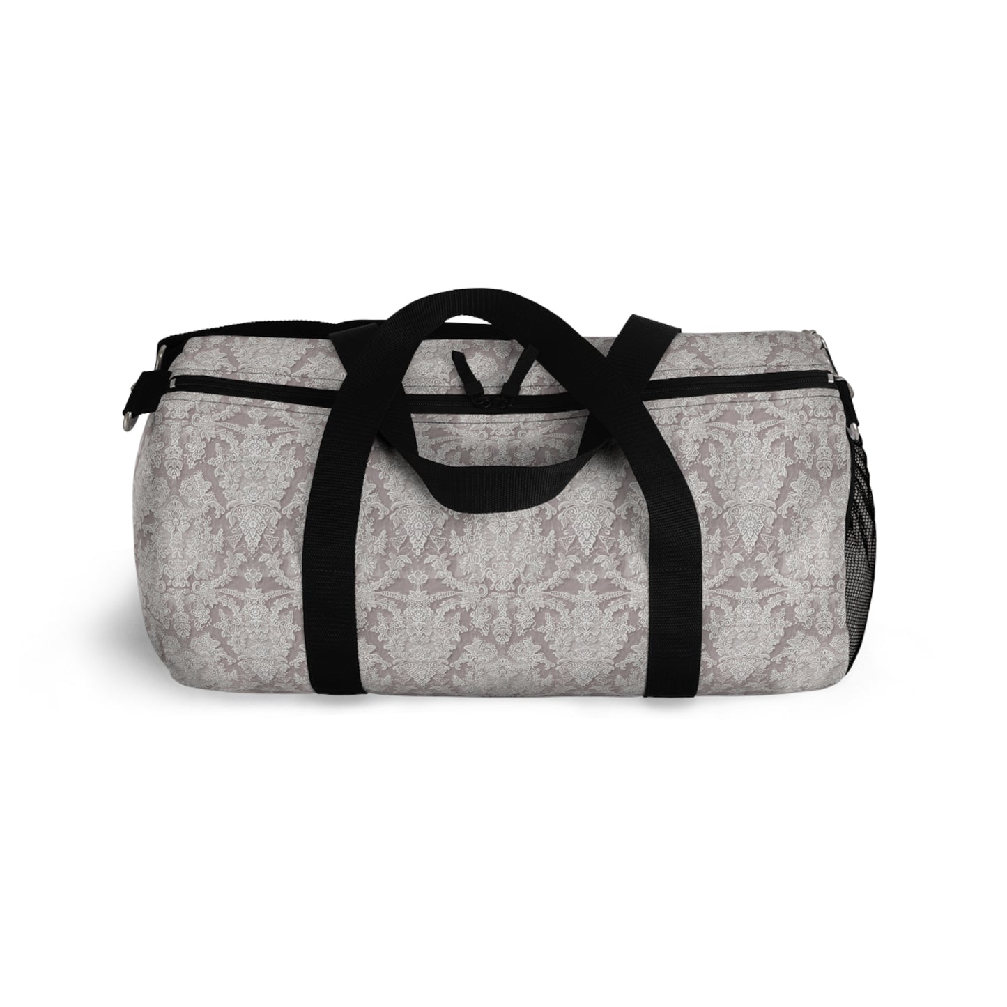 Chic Bridal Lace-Print Duffel Bag, Bridal Shower Gift, Feminine Lace Print Travel Bag