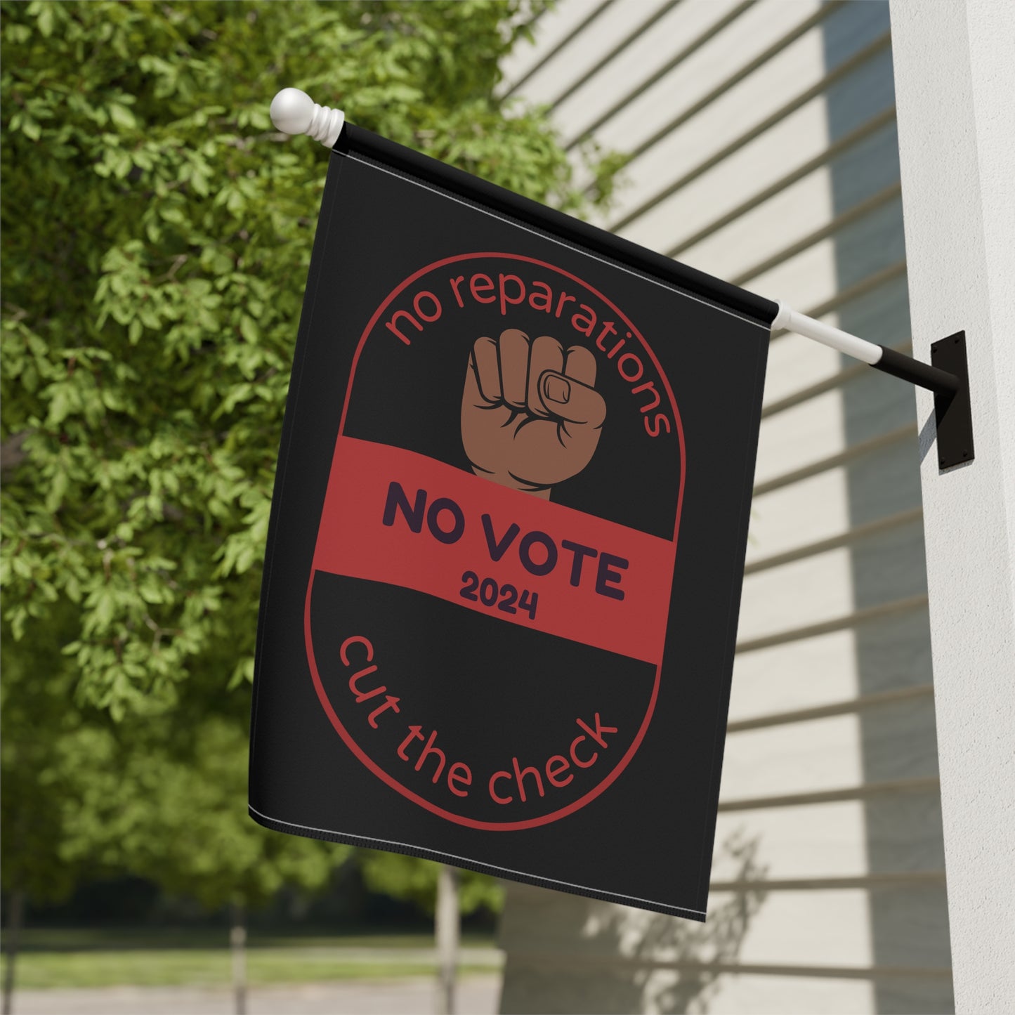 No Reparations/No Vote - Cut the Check 2024 Garden & House Banner