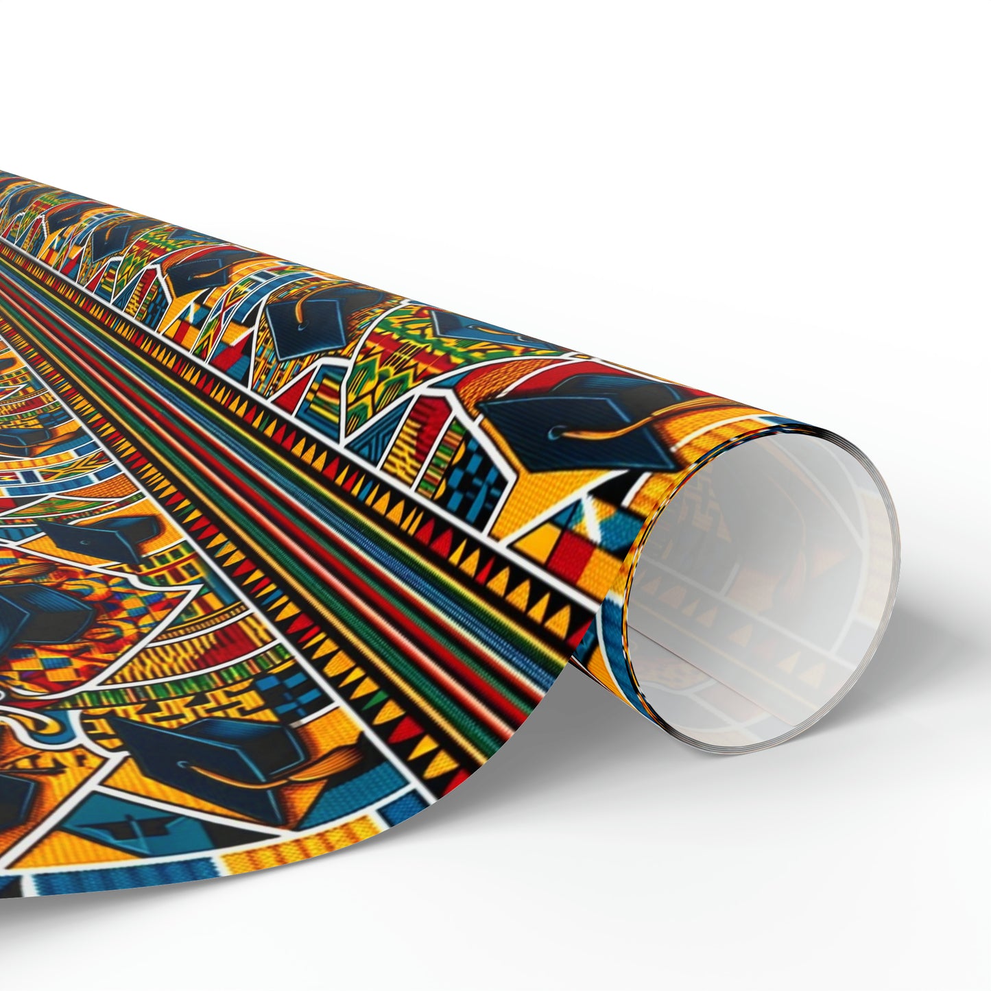 Kente Cloth Print Graduation 2024 Wrapping Paper, Congrats Graduate Gift Wrap