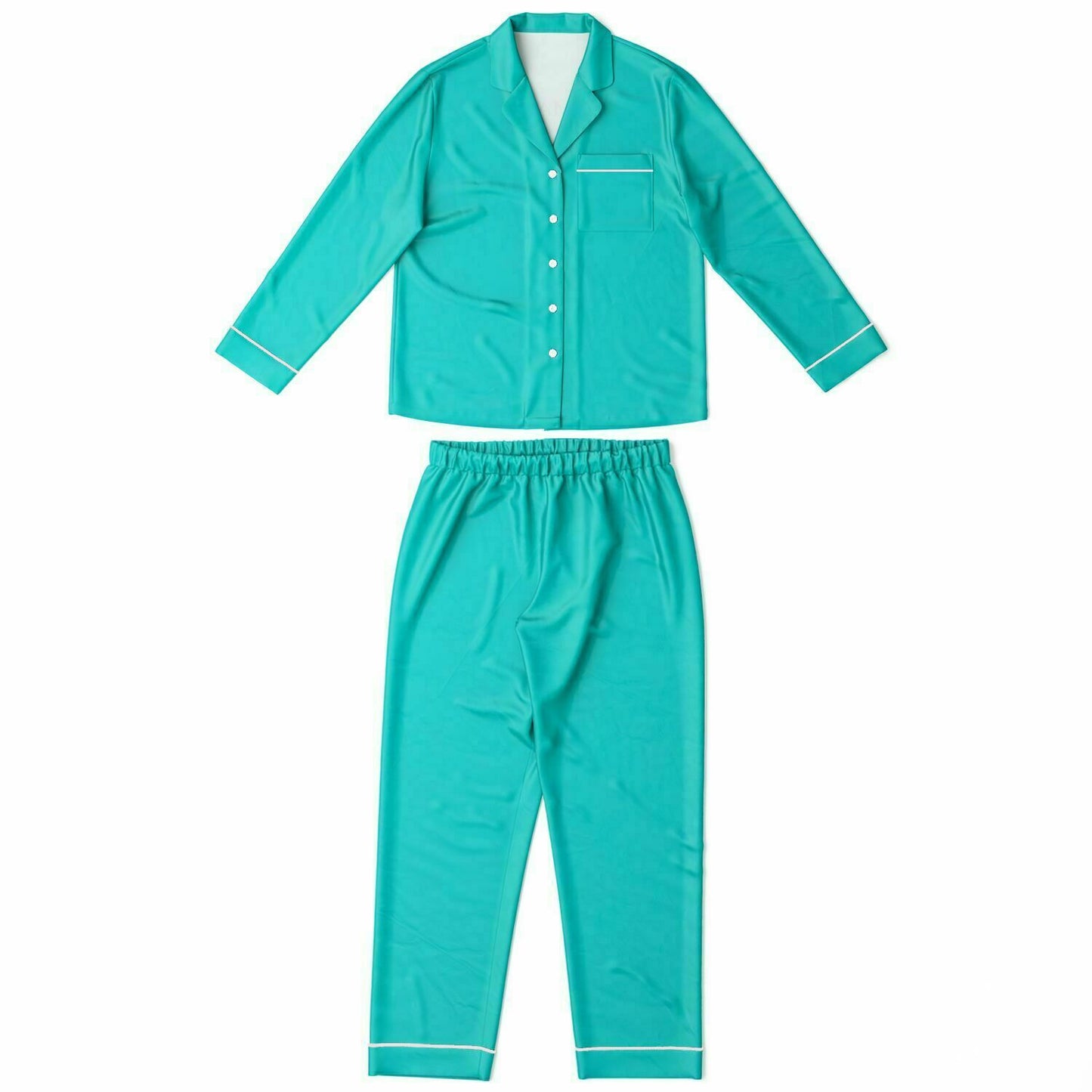 Tiffany Robins Egg Blue 'Bridesmaid & Co' Satin Pajama Set | Luxury Bridesmaid Pajamas | Sleep Attire For The Bridal Party