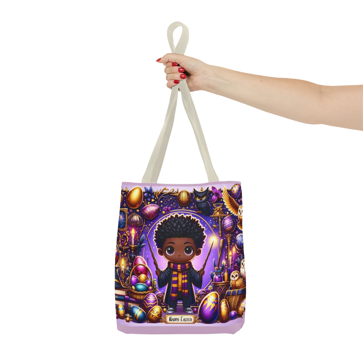 Easter Tote Bag for Wizardry Fans, AfroCentric Easter Bag, Easter Fantasy Wizardry Tote Bag,