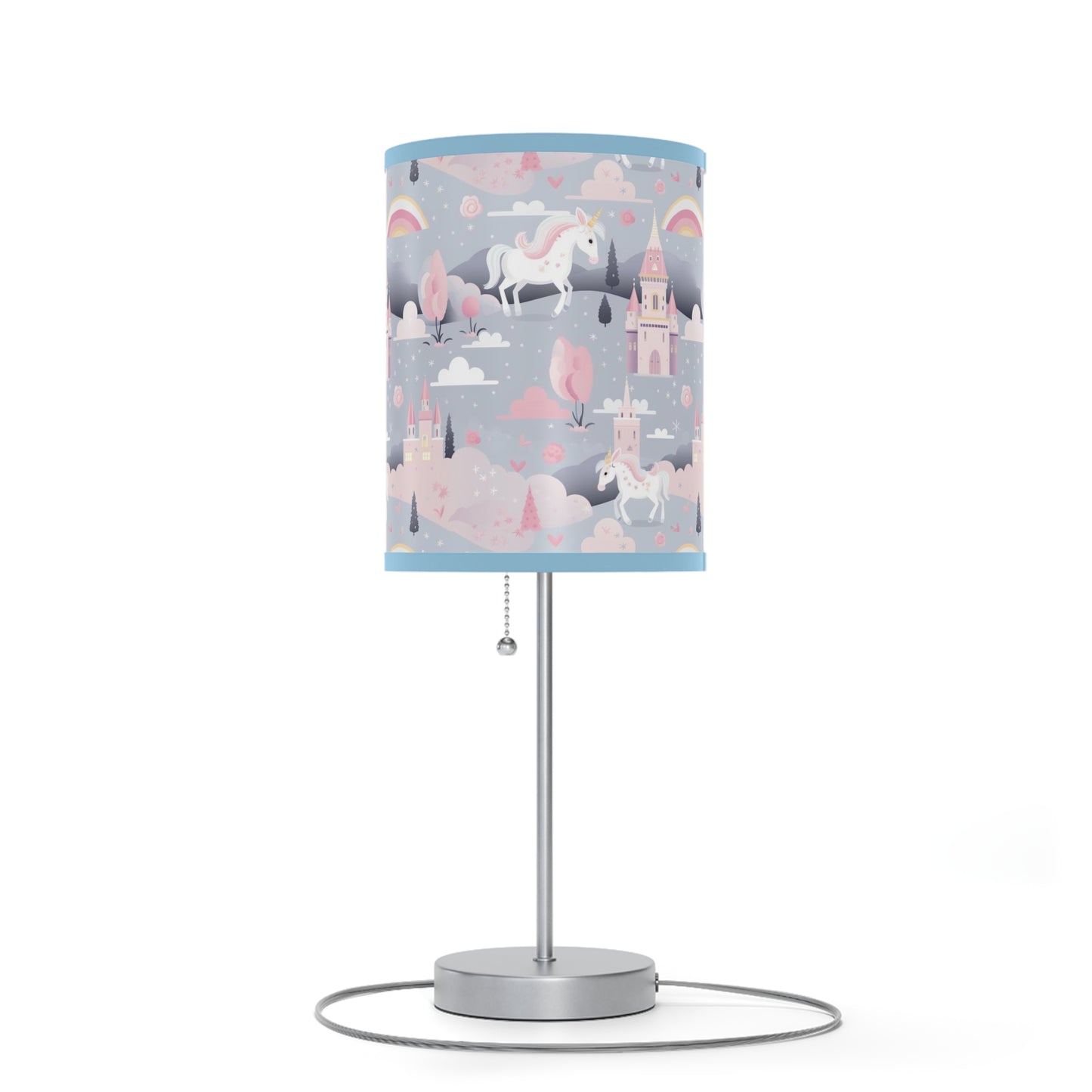 Princess Castle Nursery Table Lamp, Unicorn and Starlight Design, Girls' Room Decor Lighting