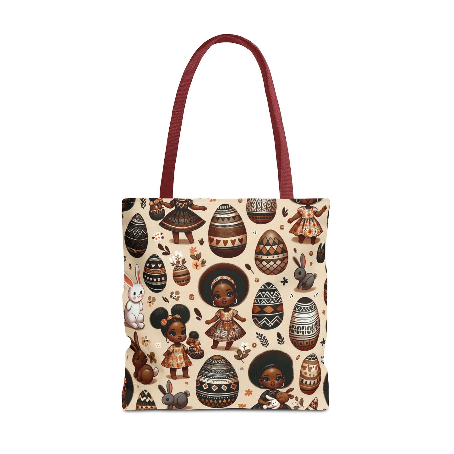 Black Girl Easter Bunny Tote Bags, Easter Bunny Tote, Bunny African Motif Totes