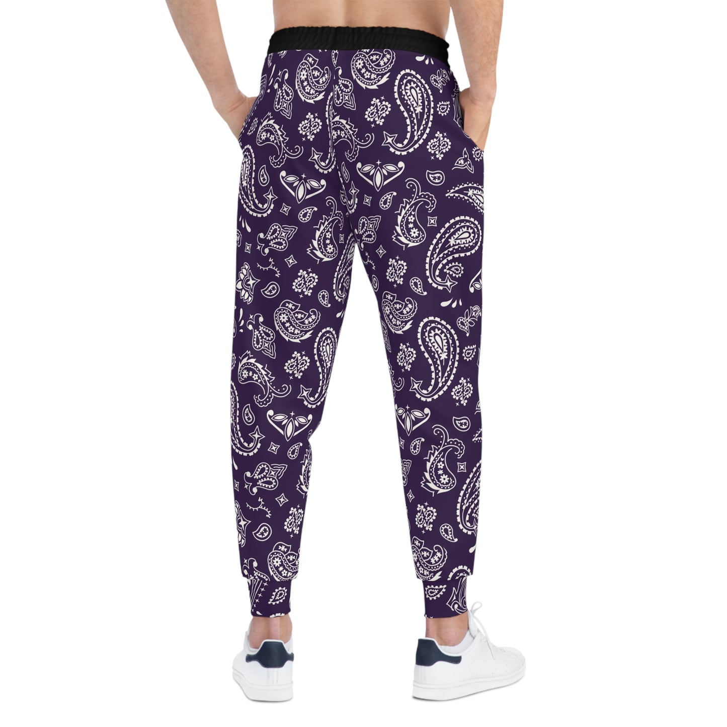 Purple Bandana Print Joggers, Purple Queen Themed Joggers